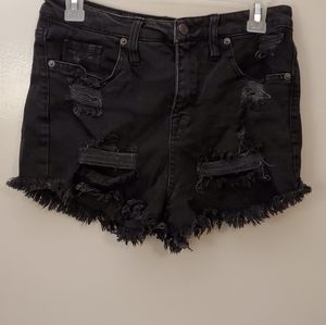 High waisted jean shorts